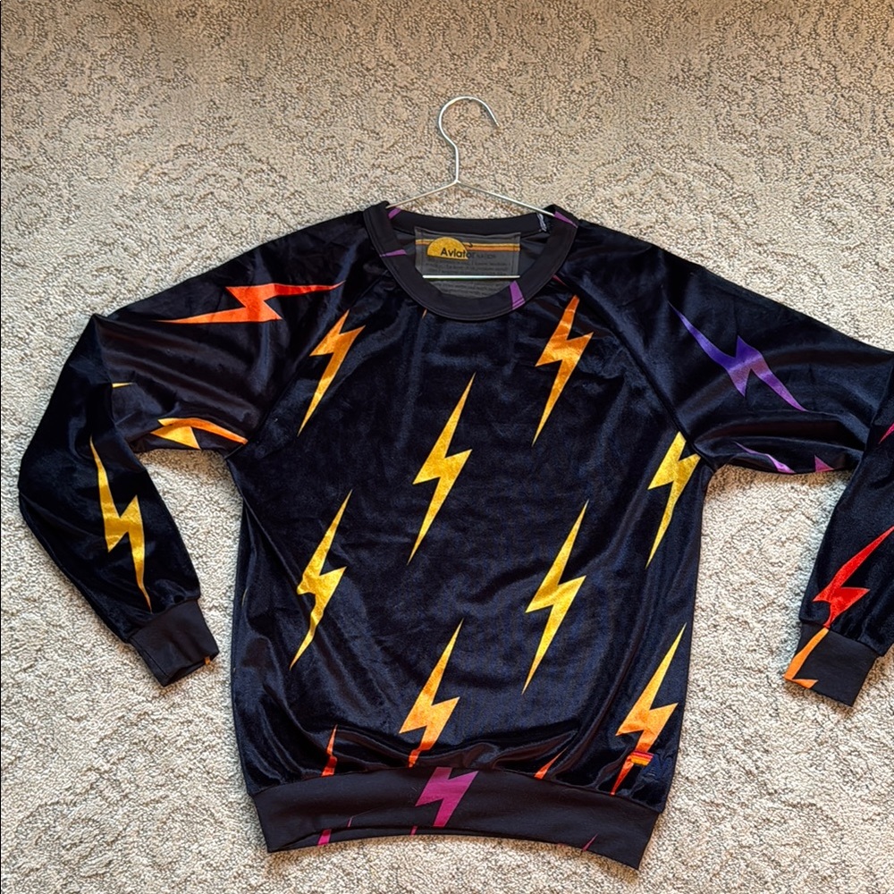 Aviator Nation Lightning Bolt Sweatshirt NWOT